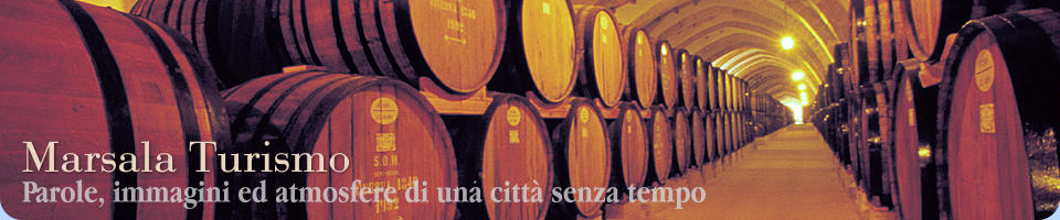 Cantina con botti di vino Marsala